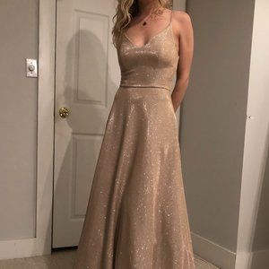 Gold Sparkled Ballgown by Speechless